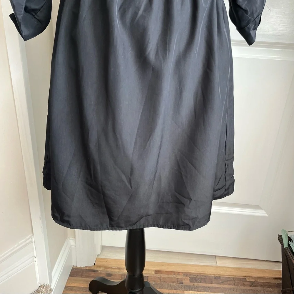 Charlotte Russe Button-Front Shirt Mini Dress Black Sz S